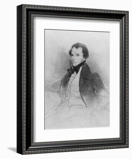 Prosper Mérimée, 1829-Achille Deveria-Framed Giclee Print