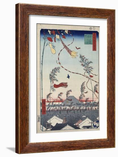 Prosperity Throughout the City During the Tanabata Festival, 1856-1858-Utagawa Hiroshige-Framed Giclee Print