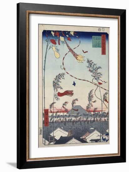 Prosperity Throughout the City During the Tanabata Festival, 1856-1858-Utagawa Hiroshige-Framed Giclee Print