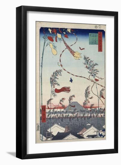 Prosperity Throughout the City During the Tanabata Festival, 1856-1858-Utagawa Hiroshige-Framed Giclee Print