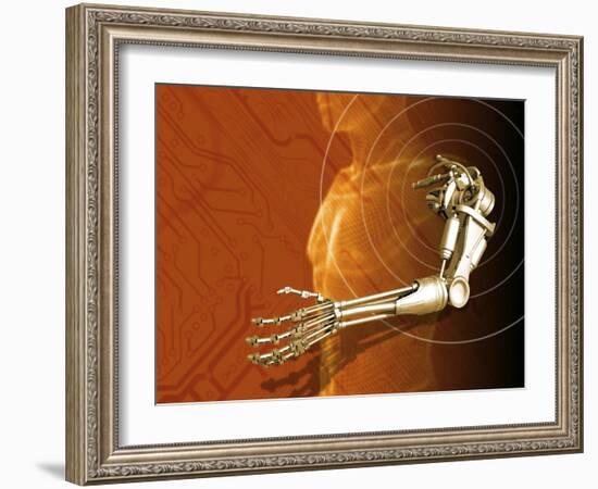 Prosthetic Robotic Arm, Computer Artwork-Victor Habbick-Framed Photographic Print