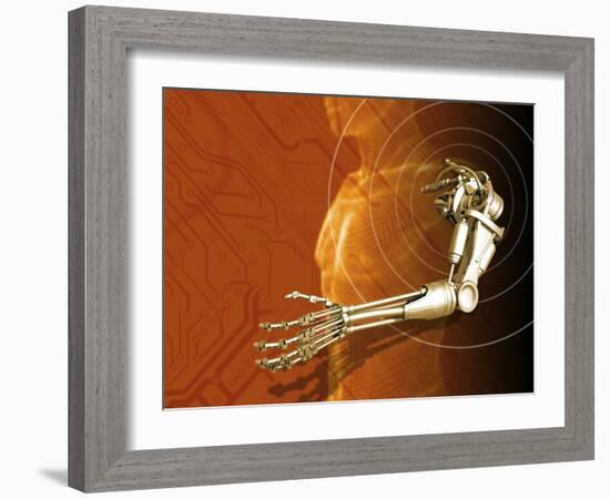 Prosthetic Robotic Arm, Computer Artwork-Victor Habbick-Framed Photographic Print