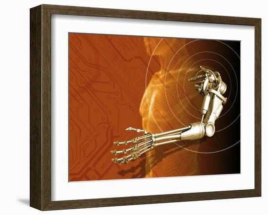 Prosthetic Robotic Arm, Computer Artwork-Victor Habbick-Framed Photographic Print