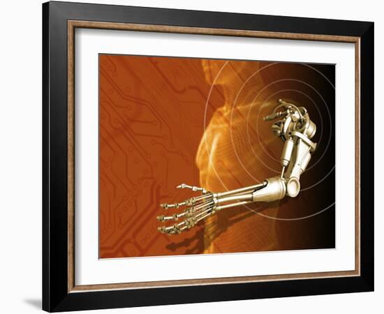 Prosthetic Robotic Arm, Computer Artwork-Victor Habbick-Framed Photographic Print