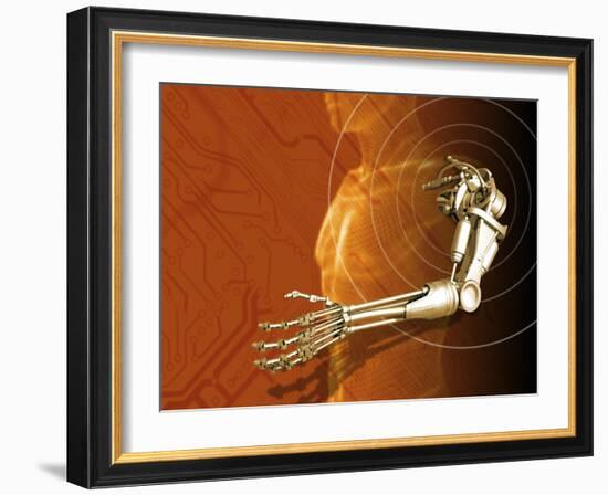 Prosthetic Robotic Arm, Computer Artwork-Victor Habbick-Framed Photographic Print