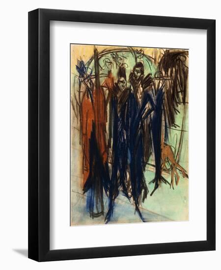 Prostitute, Friedrichstrasse, Berlin (Berlin Street Scene); Kokotten, Friedrichstrasse, Berlin…-Ernst Ludwig Kirchner-Framed Giclee Print