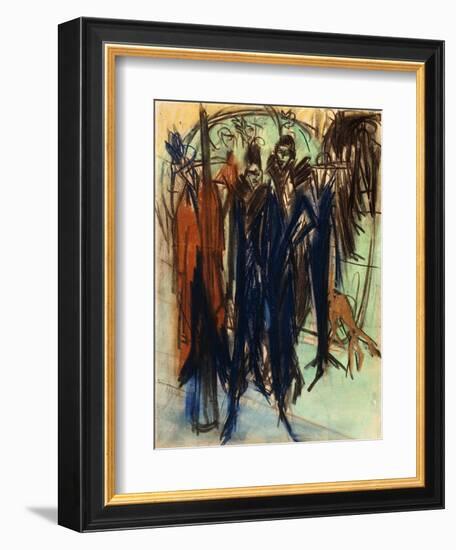 Prostitute, Friedrichstrasse, Berlin (Berlin Street Scene); Kokotten, Friedrichstrasse, Berlin…-Ernst Ludwig Kirchner-Framed Giclee Print