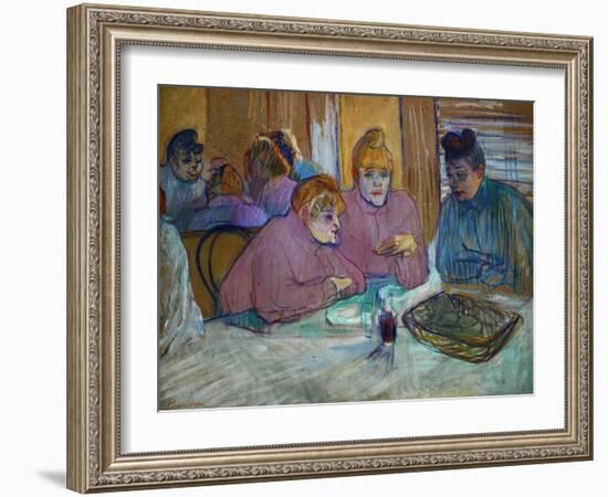 Prostitutes Around a Dinner Table, 1893-Henri de Toulouse-Lautrec-Framed Giclee Print