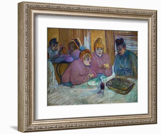 Prostitutes Around a Dinner Table, 1893-Henri de Toulouse-Lautrec-Framed Giclee Print