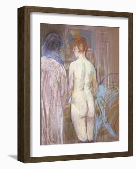 Prostitutes, C.1893-1895 (Pastel on Emery Board)-Henri de Toulouse-Lautrec-Framed Giclee Print