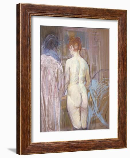 Prostitutes, C.1893-1895 (Pastel on Emery Board)-Henri de Toulouse-Lautrec-Framed Giclee Print