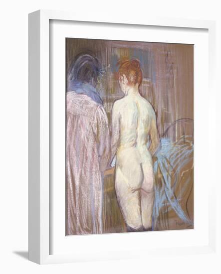 Prostitutes, C.1893-1895 (Pastel on Emery Board)-Henri de Toulouse-Lautrec-Framed Giclee Print