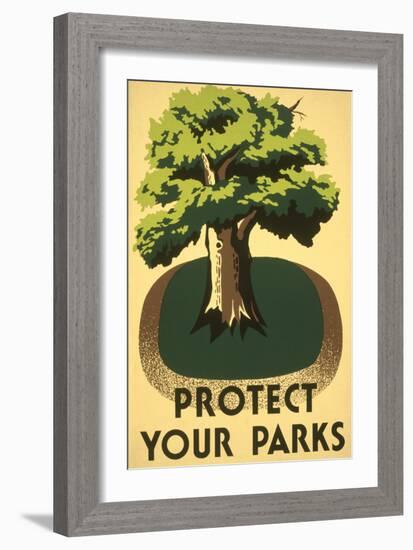 Protect Your Parks, Stately Tree-null-Framed Art Print