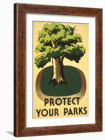 Protect Your Parks, Stately Tree-null-Framed Art Print