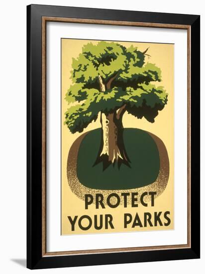 Protect Your Parks, Stately Tree-null-Framed Art Print