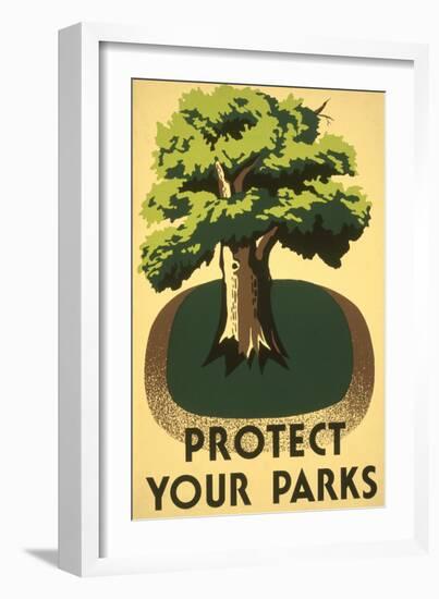 Protect Your Parks, Stately Tree-null-Framed Art Print