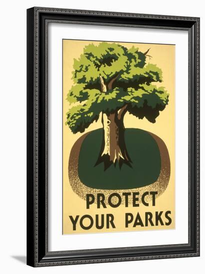 Protect Your Parks, Stately Tree-null-Framed Art Print