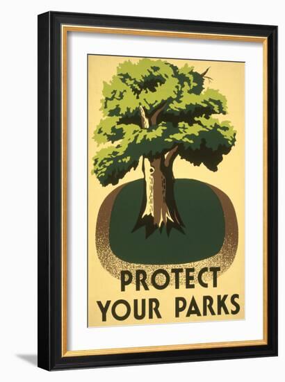 Protect Your Parks, Stately Tree-null-Framed Art Print