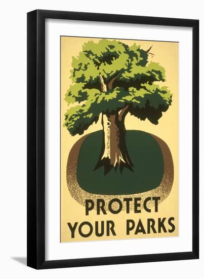 Protect Your Parks, Stately Tree-null-Framed Premium Giclee Print