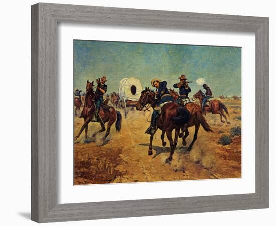 Protecting the Immigrants-Charles Shreyvogel-Framed Art Print