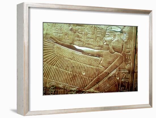 Protective goddess on the golden canopic shrine, Tomb of Tutankhamun, Cairo. Artist: Unknown-Unknown-Framed Giclee Print