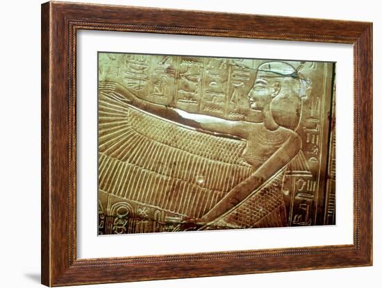 Protective goddess on the golden canopic shrine, Tomb of Tutankhamun, Cairo. Artist: Unknown-Unknown-Framed Giclee Print