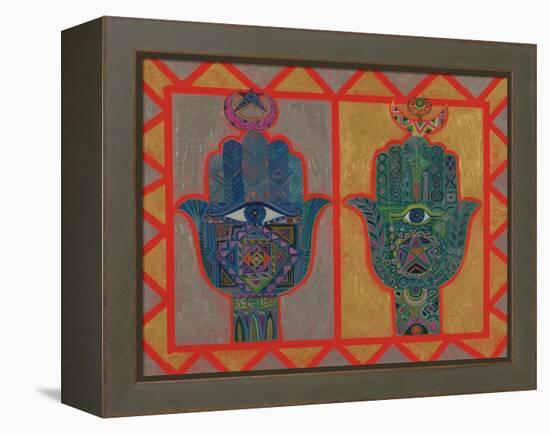 Protective Hands, 1992-Laila Shawa-Framed Premier Image Canvas