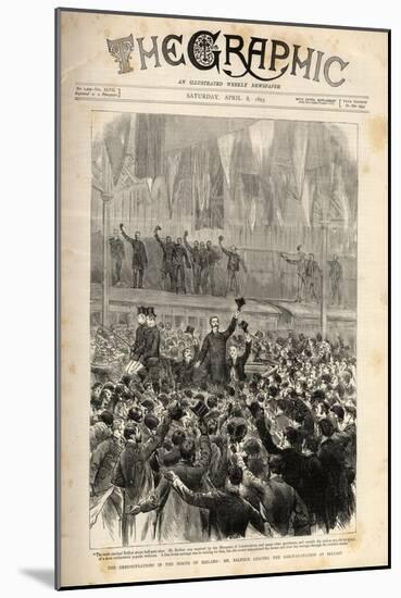 Protest against the Home Rule Bill (introduced by Gladstone) in Belfast-English School-Mounted Giclee Print