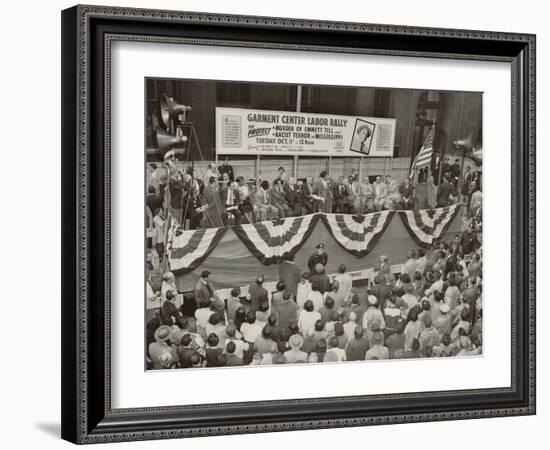 Protest Against the Murder of African American Teenager, Emmett Till. Oct. 11, 1955-null-Framed Premium Photographic Print