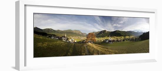 Protestant and Catholic Parish Churches and Gosaukamm Vlnr, Austria-Volker Preusser-Framed Photographic Print