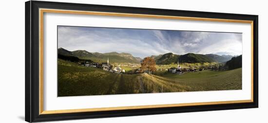 Protestant and Catholic Parish Churches and Gosaukamm Vlnr, Austria-Volker Preusser-Framed Photographic Print