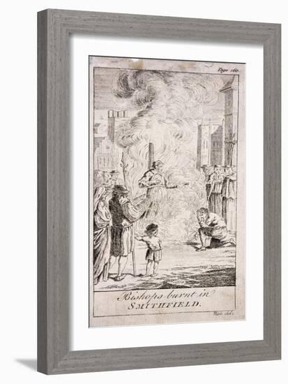 Protestant Bishops Being Burnt at Smithfield, During the Reign of Mary I, 16th Century, (C176)-Samuel Wale-Framed Giclee Print