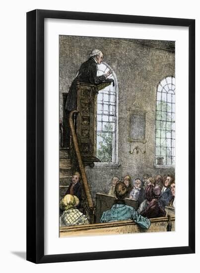 Protestant Minister Delivering a Sunday Sermon, Early 19th Century-null-Framed Giclee Print