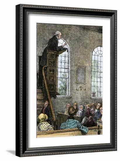 Protestant Minister Delivering a Sunday Sermon, Early 19th Century-null-Framed Giclee Print