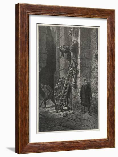 Protestants Destroy Images of Mary and the Christ-Child-Alphonse De Neuville-Framed Art Print