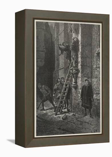 Protestants Destroy Images of Mary and the Christ-Child-Alphonse De Neuville-Framed Stretched Canvas