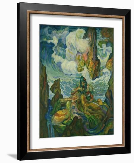 Proteus, the Old Man of the Sea, 1929 (Litho)-Newell Convers Wyeth-Framed Giclee Print