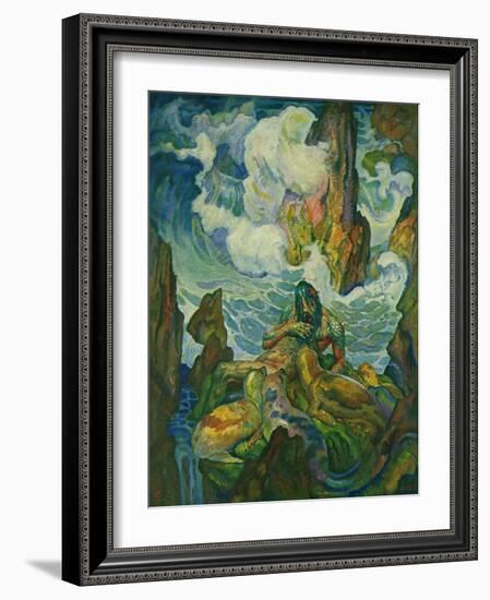 Proteus, the Old Man of the Sea, 1929 (Litho)-Newell Convers Wyeth-Framed Giclee Print