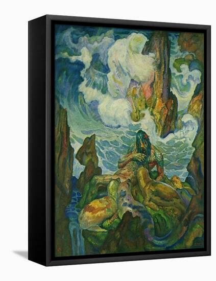 Proteus, the Old Man of the Sea, 1929 (Litho)-Newell Convers Wyeth-Framed Premier Image Canvas