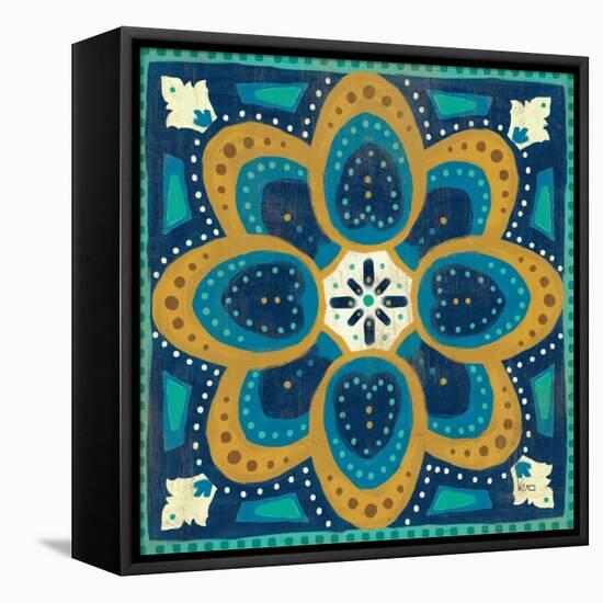 Proud as a Peacock Tile I-Veronique Charron-Framed Stretched Canvas