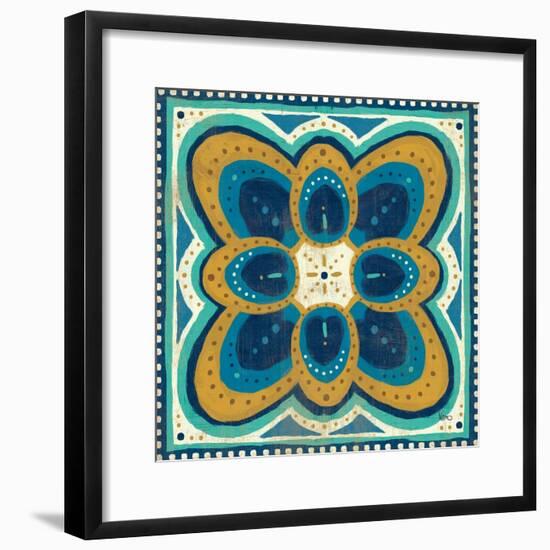 Proud as a Peacock Tile III-Veronique Charron-Framed Art Print