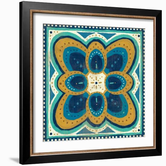 Proud as a Peacock Tile III-Veronique Charron-Framed Art Print