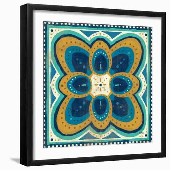 Proud as a Peacock Tile III-Veronique Charron-Framed Art Print