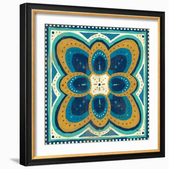 Proud as a Peacock Tile III-Veronique Charron-Framed Art Print