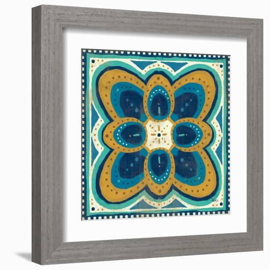 Proud as a Peacock Tile III-Veronique Charron-Framed Art Print