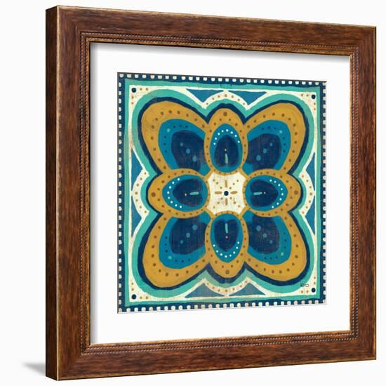 Proud as a Peacock Tile III-Veronique Charron-Framed Art Print