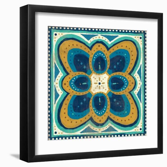 Proud as a Peacock Tile III-Veronique Charron-Framed Art Print