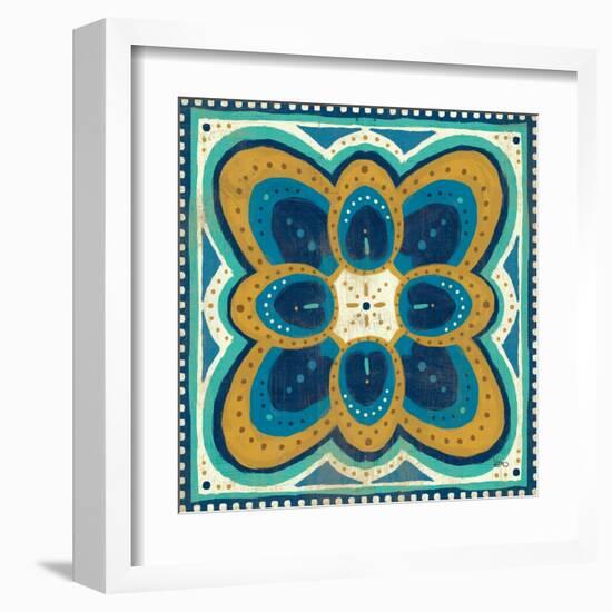 Proud as a Peacock Tile III-Veronique Charron-Framed Art Print