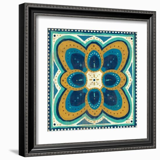 Proud as a Peacock Tile III-Veronique Charron-Framed Art Print