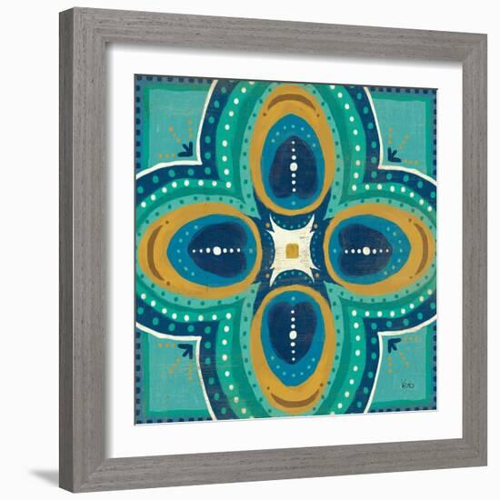 Proud as a Peacock Tile IV-Veronique Charron-Framed Art Print